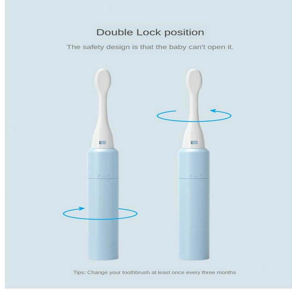 Soft Children Kids Electric Toothbrush Teeth Cleaner w/2 Brush Heads Daily