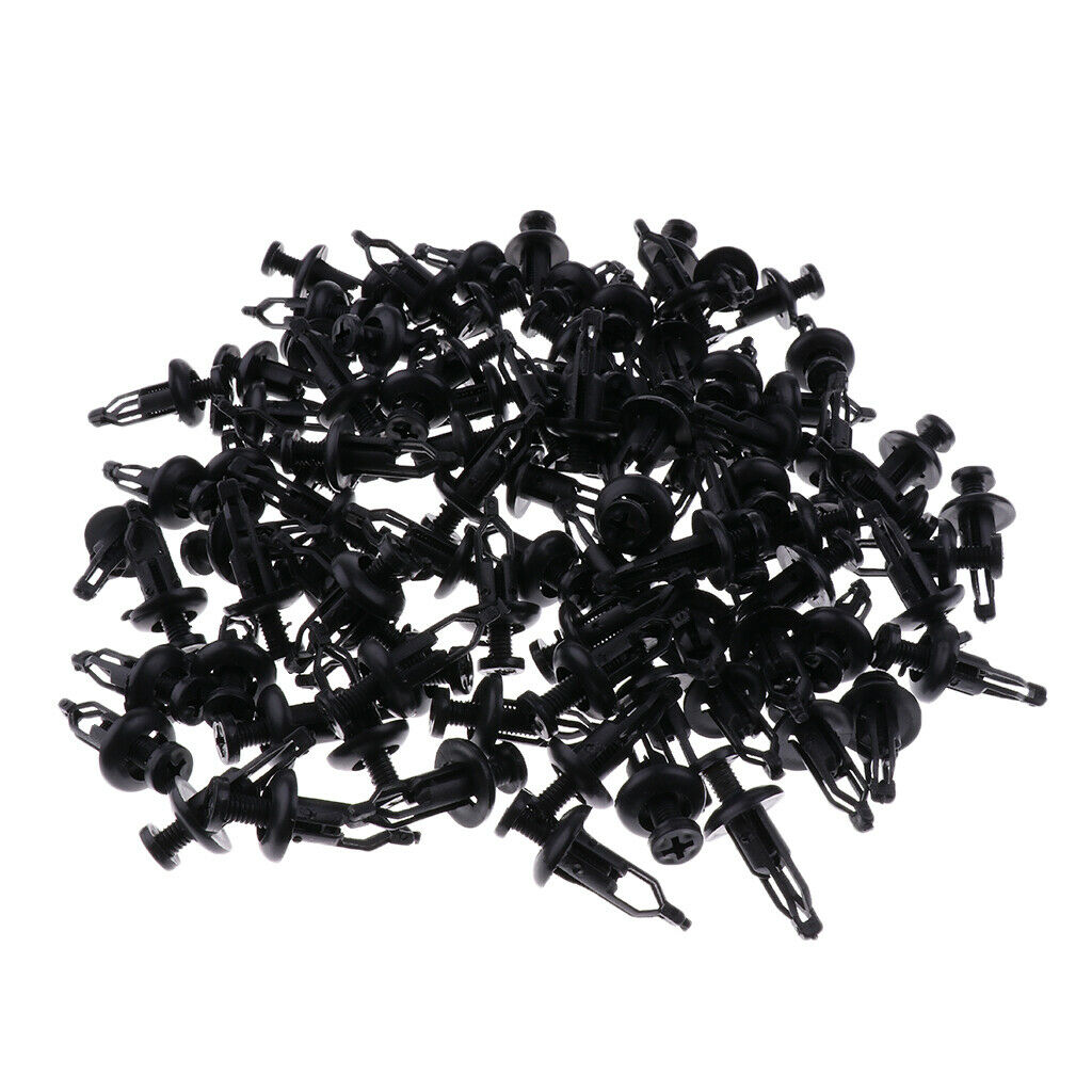 100 Pieces Car Door Fastener Fender Bumper Rivet Mouldings Trim Push Clips