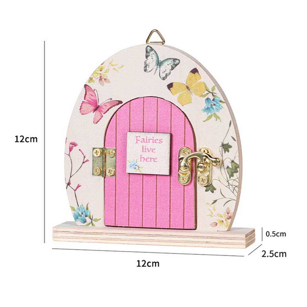 Butterfly Fairy Pink Cute Wooden Door Ornaments Home Desktop Art Decoration Gift