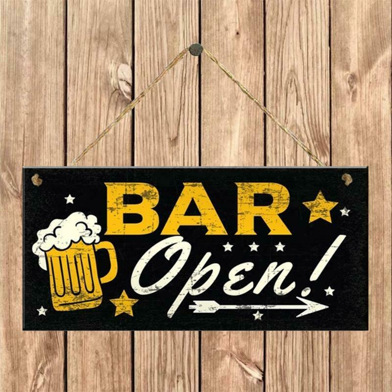 Wooden Sign Listing Bar Decoration Wooden Front Door Hanger Decor Entryway Wall