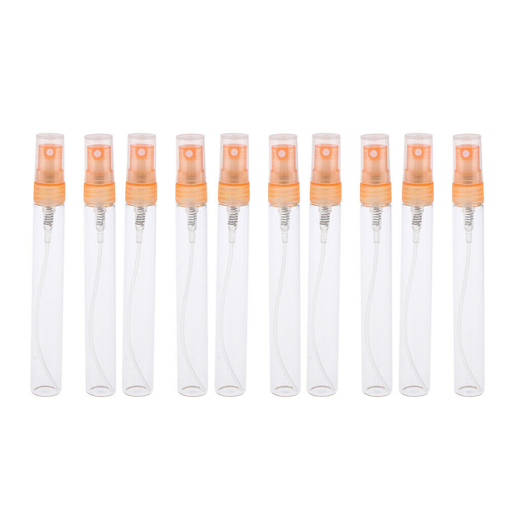10x Empty 5/10mL Refillable Perfume Bottle Pump Spray Tube Glass Vials 10 ML
