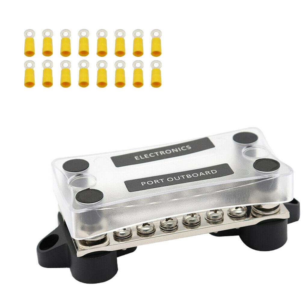 Boat 100A Dual Row Bus Bar Distribution Block with 16 Terminals