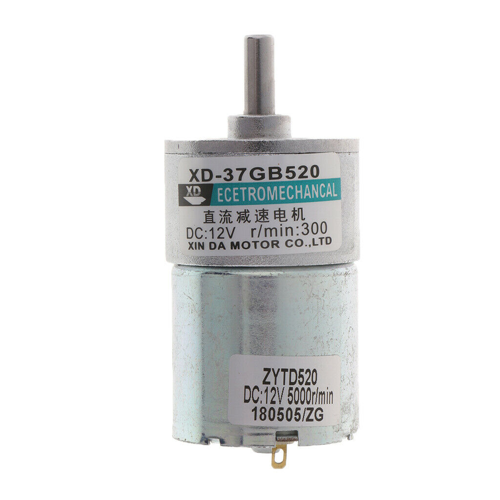 10W 300RPM Micro Brush DC Motor 12V CW/CCW Brushed Geared Motor