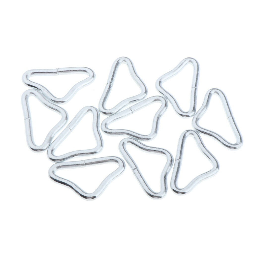 10 Lot Metal Triangle Rings Buckle Ring for Trampoline Mat Accessories Supplies