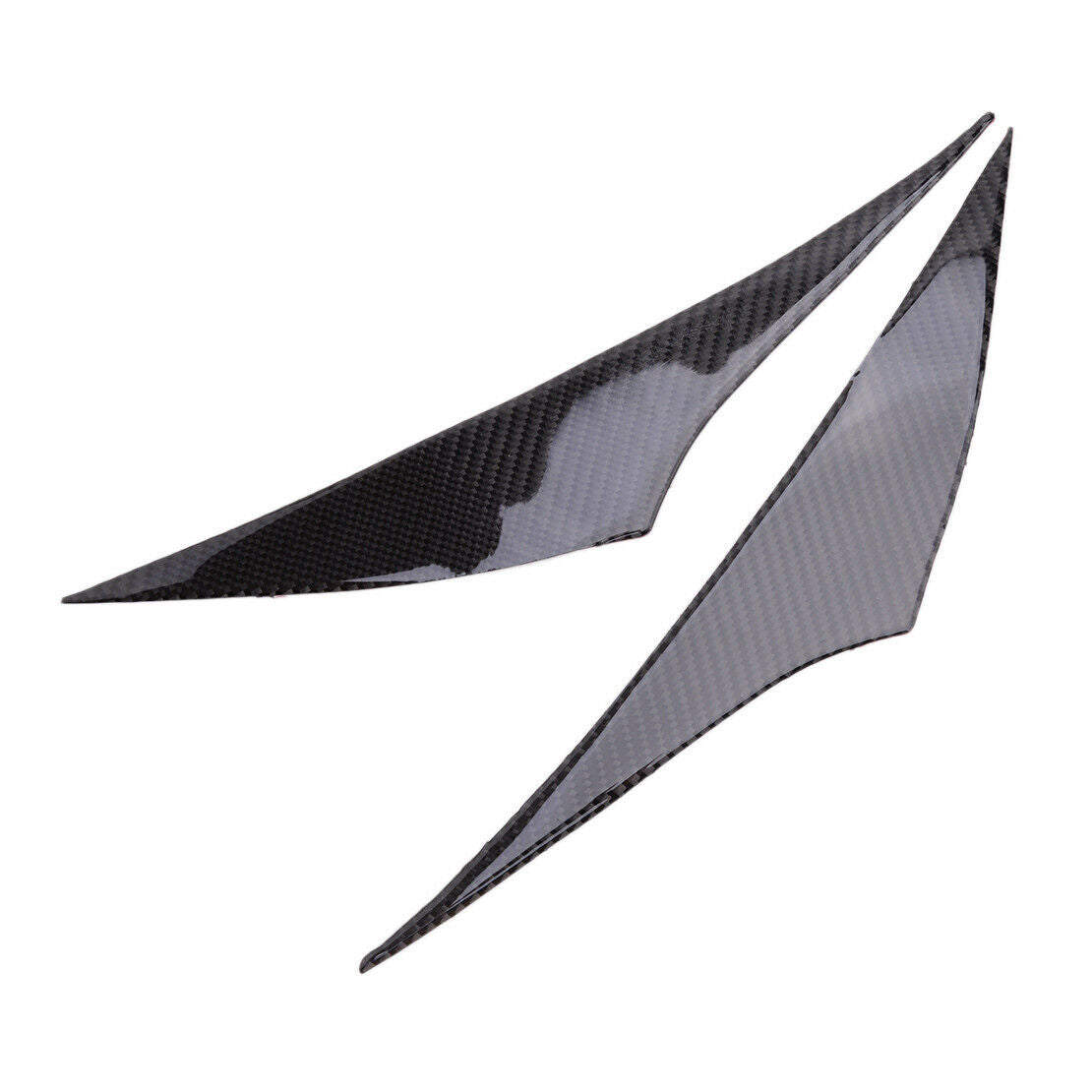 2x New Carbon Fiber Headlight Eyelid Cover Trim Fit For Mazda 3 Axela 2014-2016