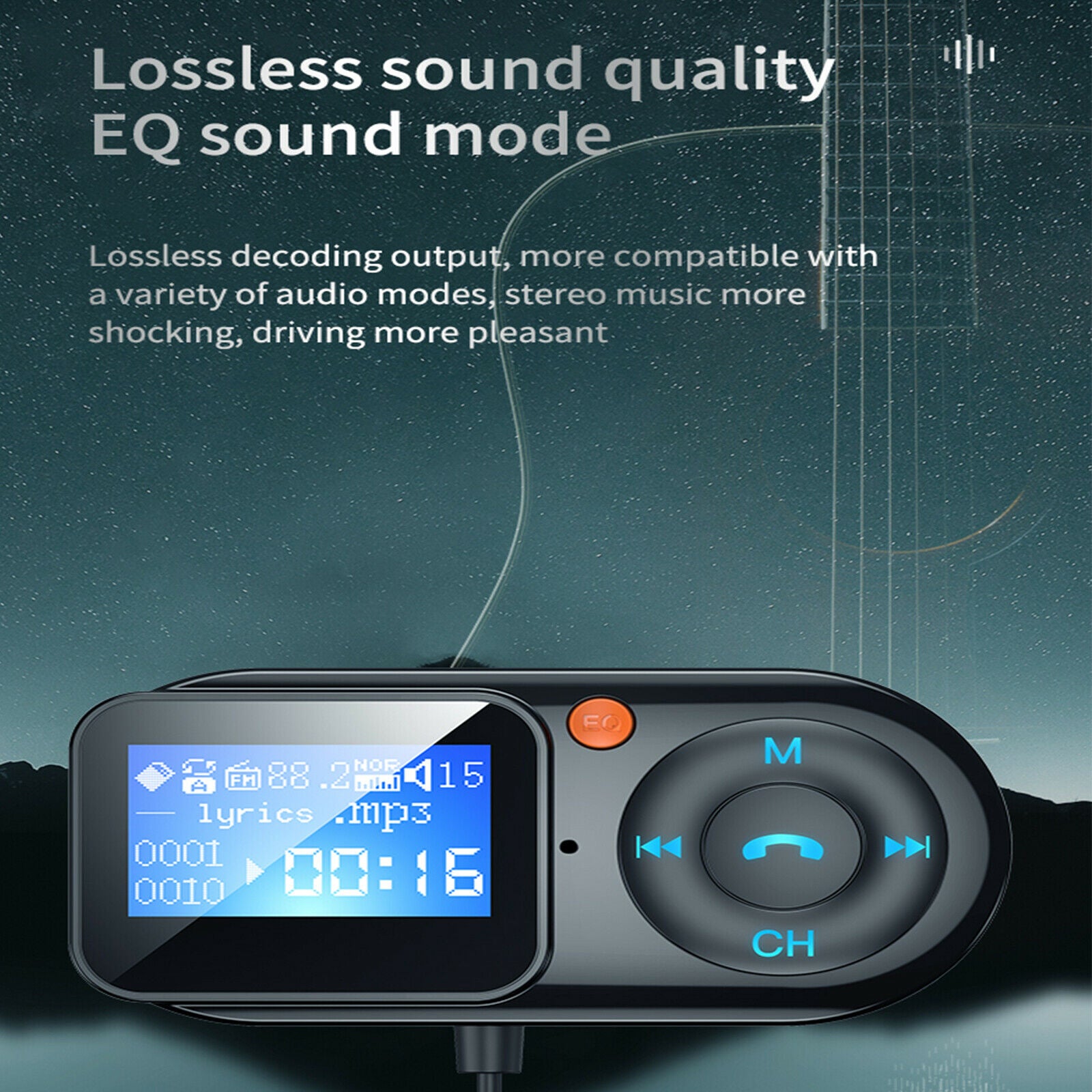 T1 Bluetooth 5.0 Car MP3 Player FM Transmitter Receiver Smart Car Charger Kit