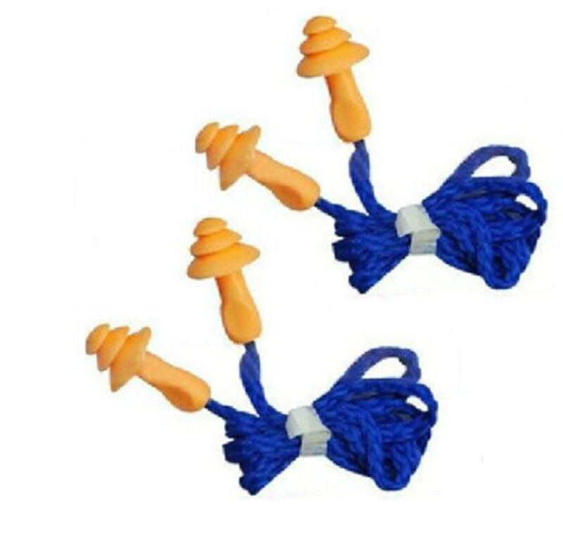 4X Soft Silicone Corded Ear Plugs Reusable Hearing Protection Earplugs GiftDEAU