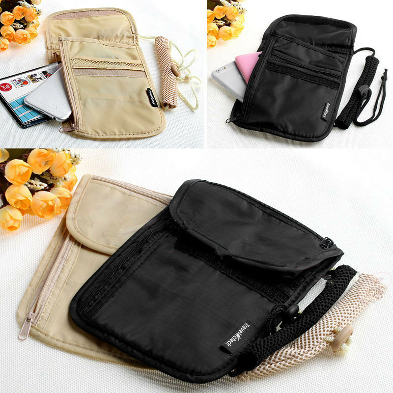 Secure Passport Neck Pouch Money Cord Clothes Wallet Organizer Holder Bag HKR8DD