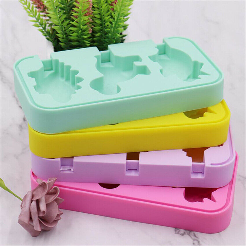 3 Cavities Homemade Ice Pop Molds pop molds with 6 Sticks for DIY Ice Popsicle