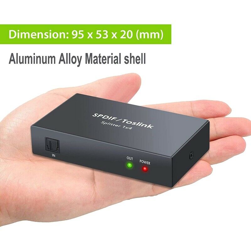 Digital Optical Audio 1X4 Splitter Digital SPDIF Toslink Optical Fiber Audio SE1