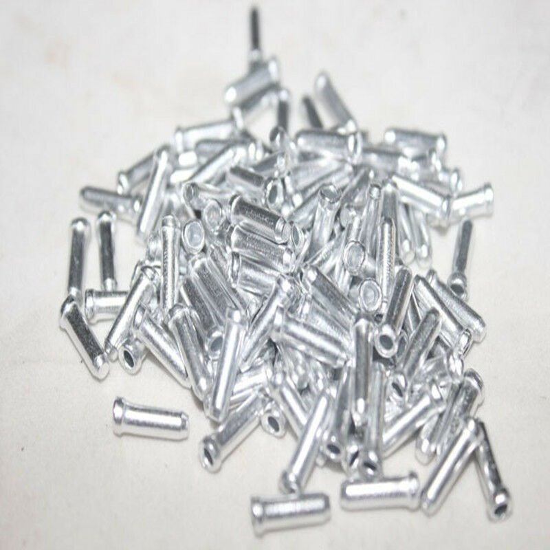 100X Bike Crimps Ferrules Tips Bicycle Shifter Brake Gear Inner Cable Ends Caps