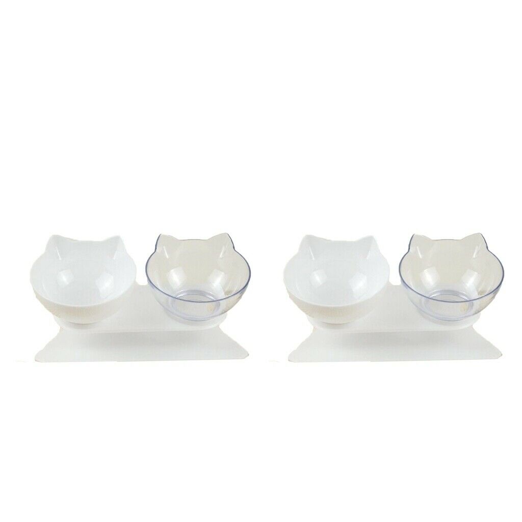 Plastic Pet Feeding Dual Bowl Non-Slip Multi-purpose Food Water Dispenser