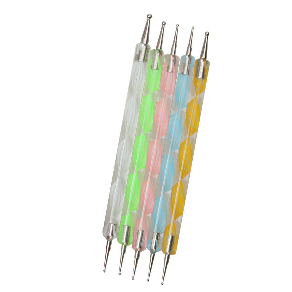 20pcs Nail Art Design Set Dotting Painting Drawing Polish Brushes Pen  Pink