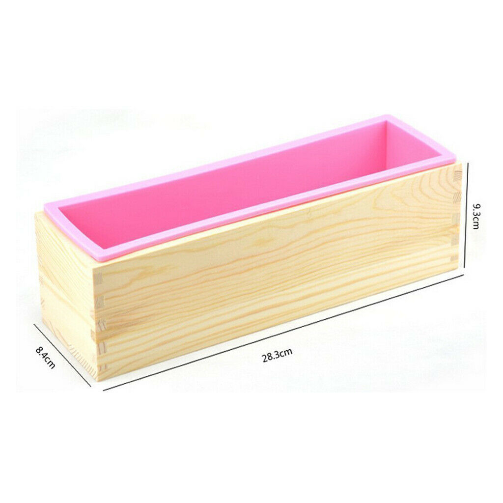 Silicone Soap Mold Wooden Box Loaf Cake Maker Cutting Slicer Cutter Tools Kit