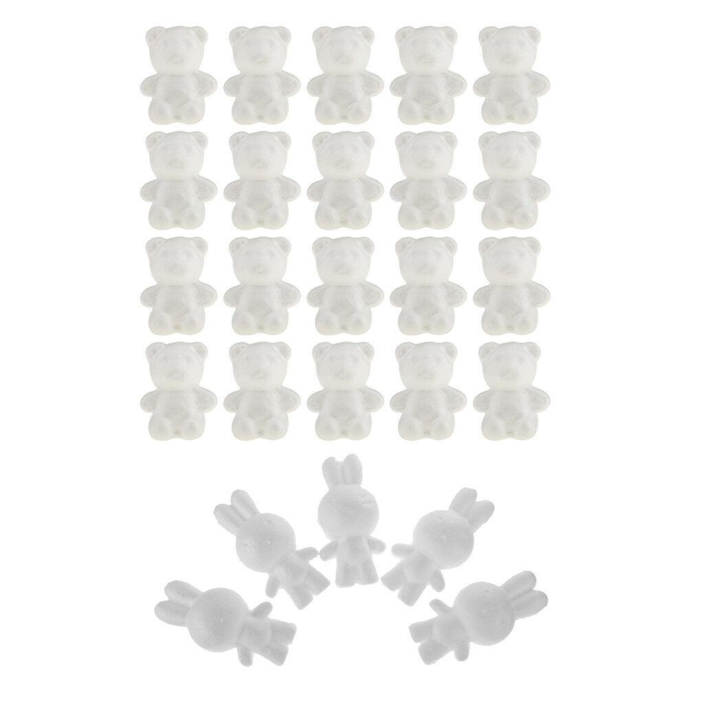 25 Pcs Polystyrene Styrofoam Animal Ornaments for DIY Kids Painting Crafts