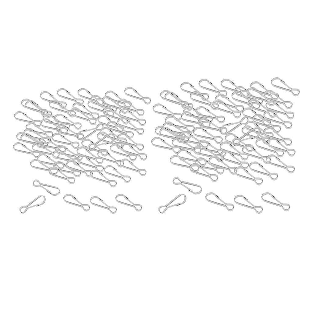 200x Multifunctional Stainless Steel Spring Hooks Snap Clips Hanging Buckles