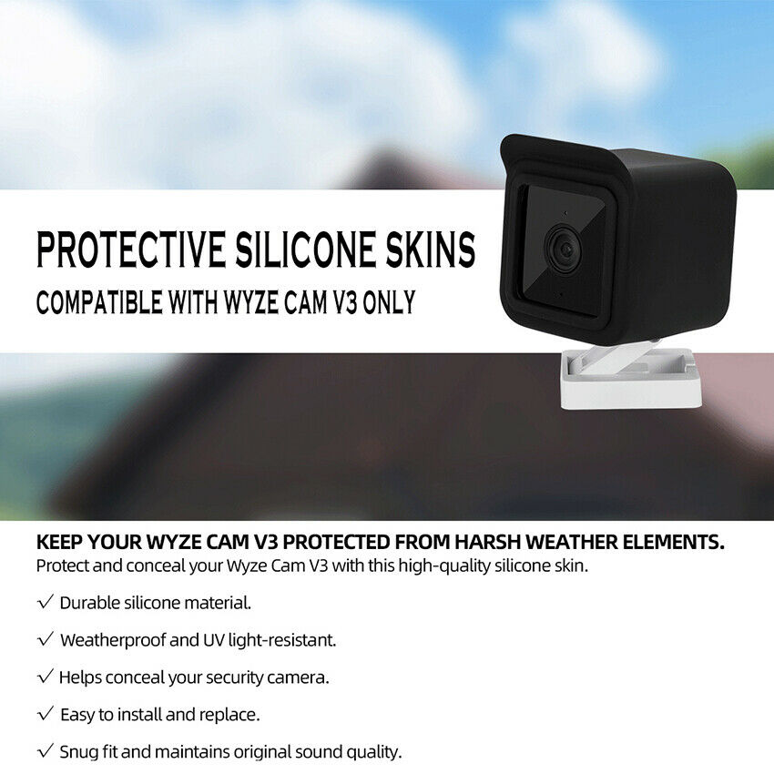 Protective Silicone Skin for Wyze Cam V3  Outdoor Camera Case Cover Sleeve