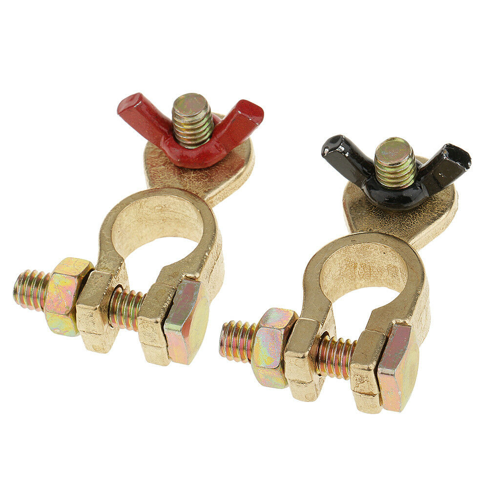 1 Pair Car Copper Positive+Negative Battery Terminal Clamp Clip Disconnect