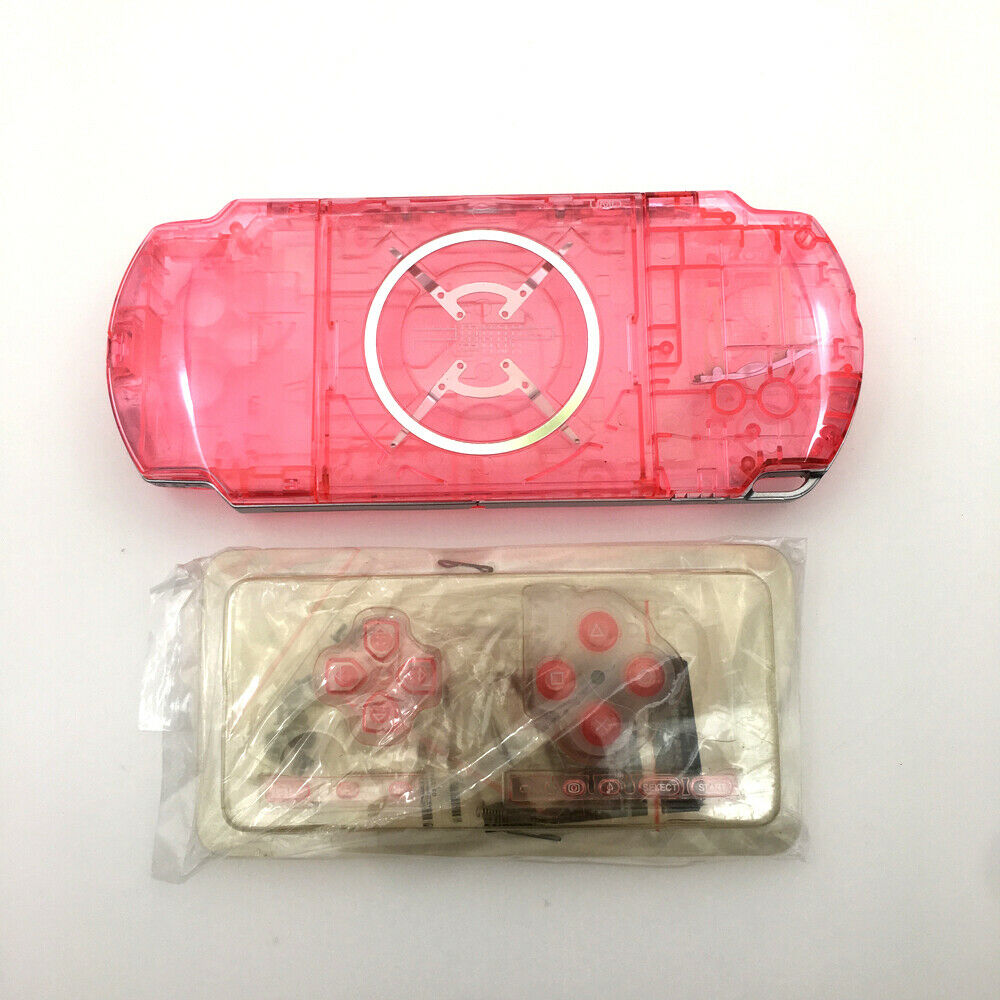 Clear pink Shell Housing case Cover Replacement Repair Parts For Sony PSP 3000