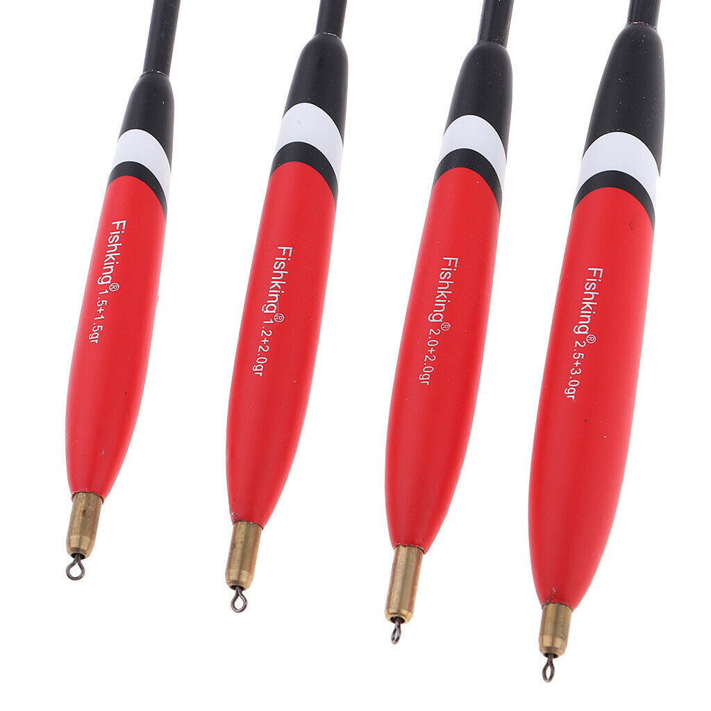 4pcs Balsa Wood Fishing Floats And Bobbers, Mixed Size Saltwater