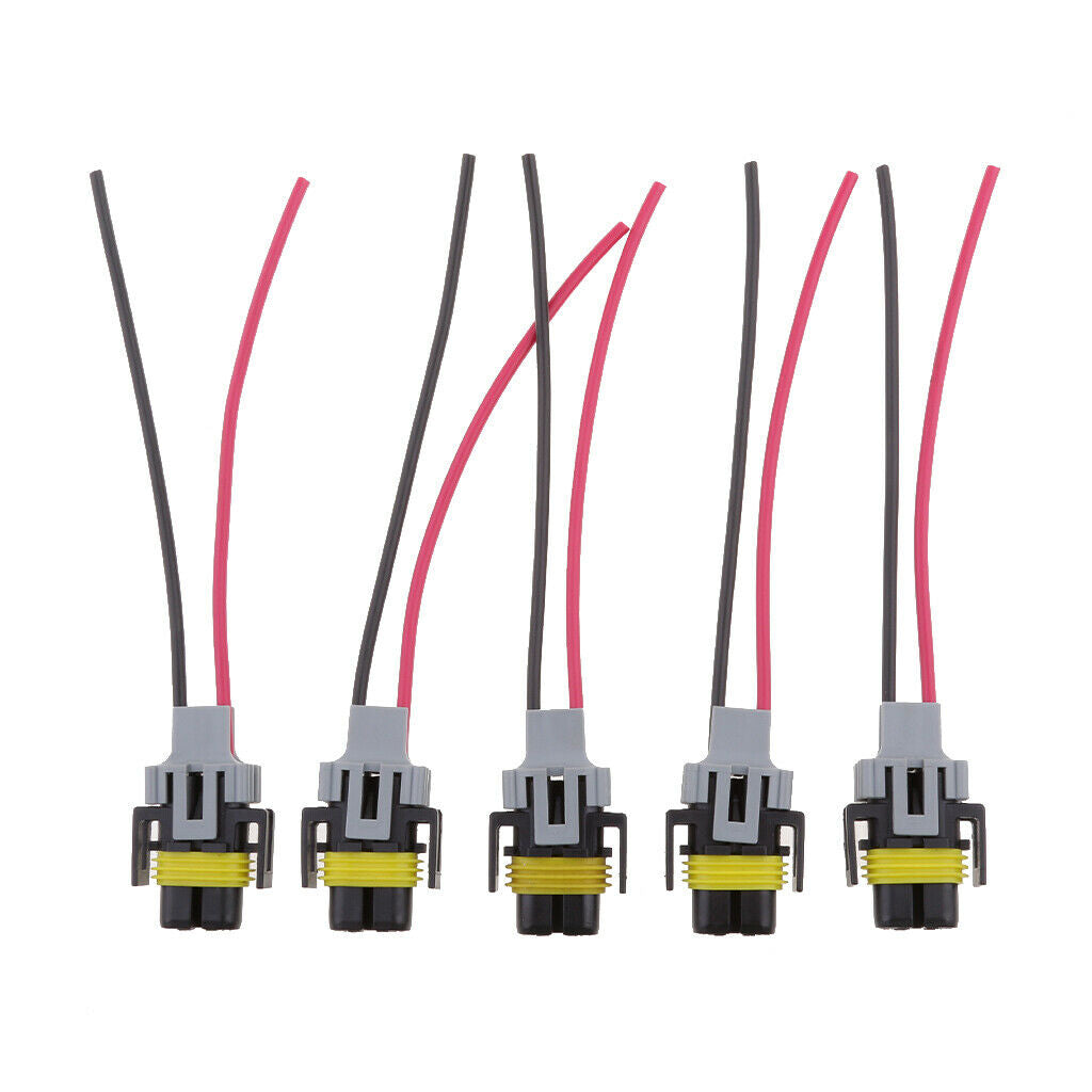 5pcs H11 Male Connector Wiring Harness Cable Car Headlight Plug