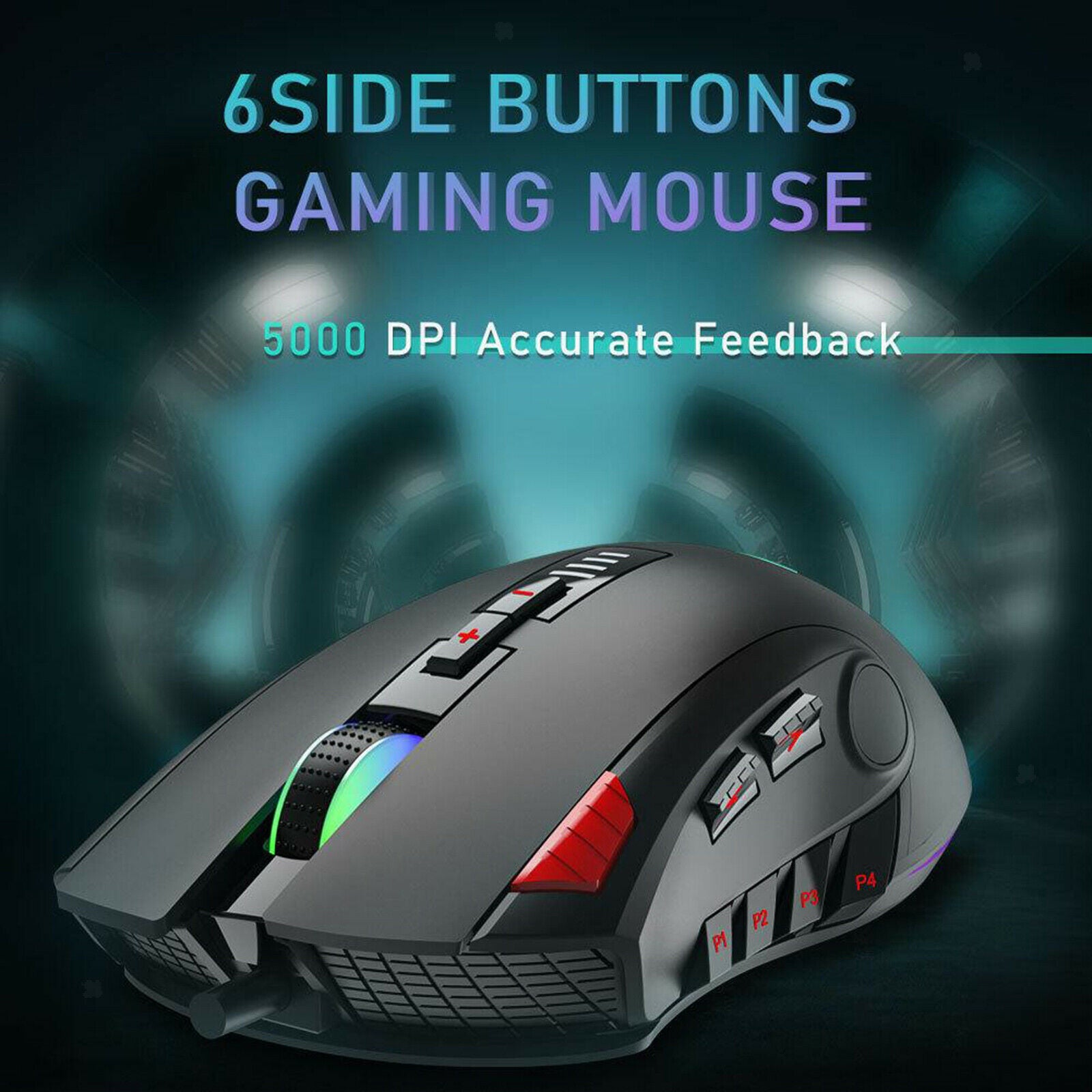 Gaming 5000 DPI Breathing Light Wired Mice for Laptop Gamer Desktop Home