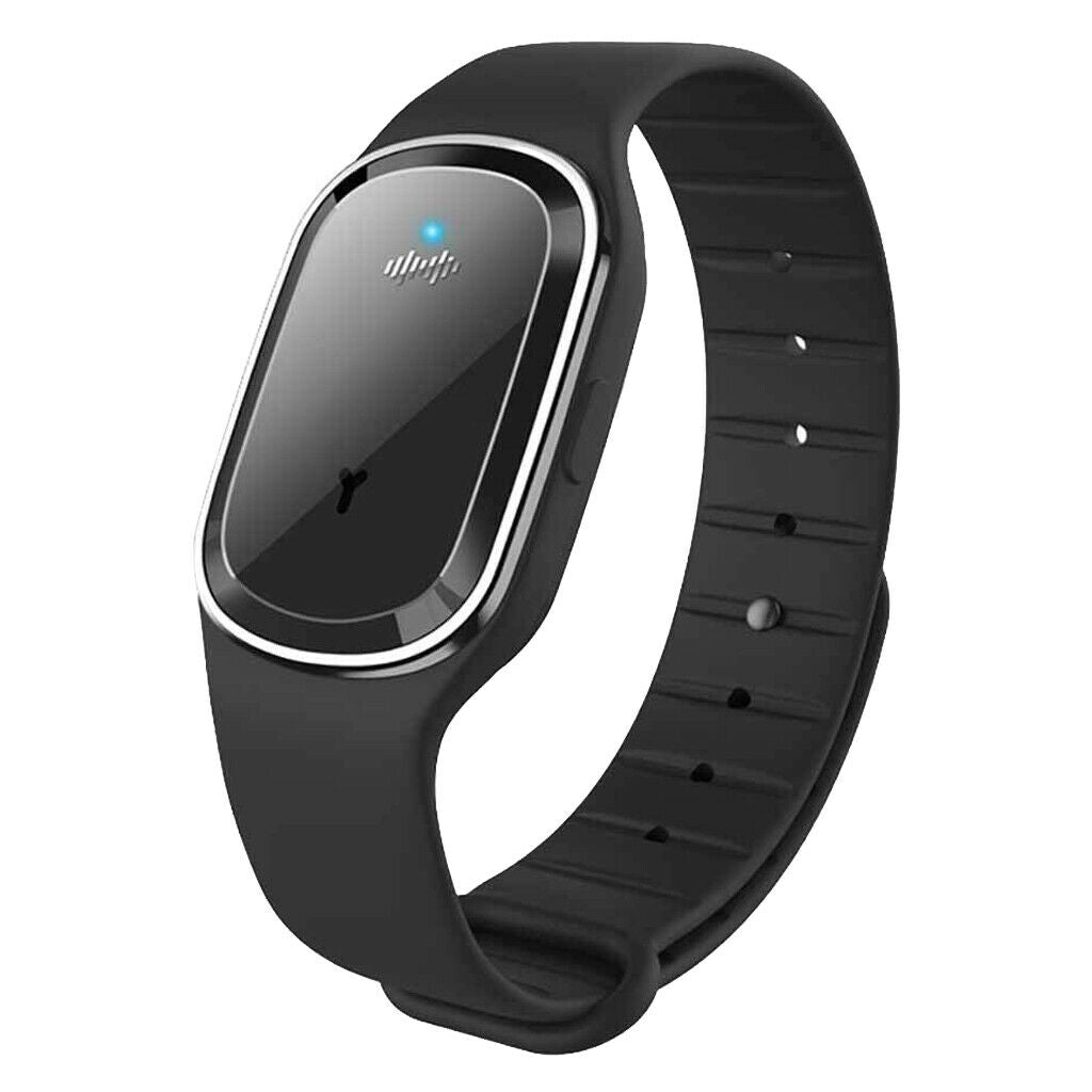 Physical Ultrasonic Electronic Mosquito Repellent Bracelet Black