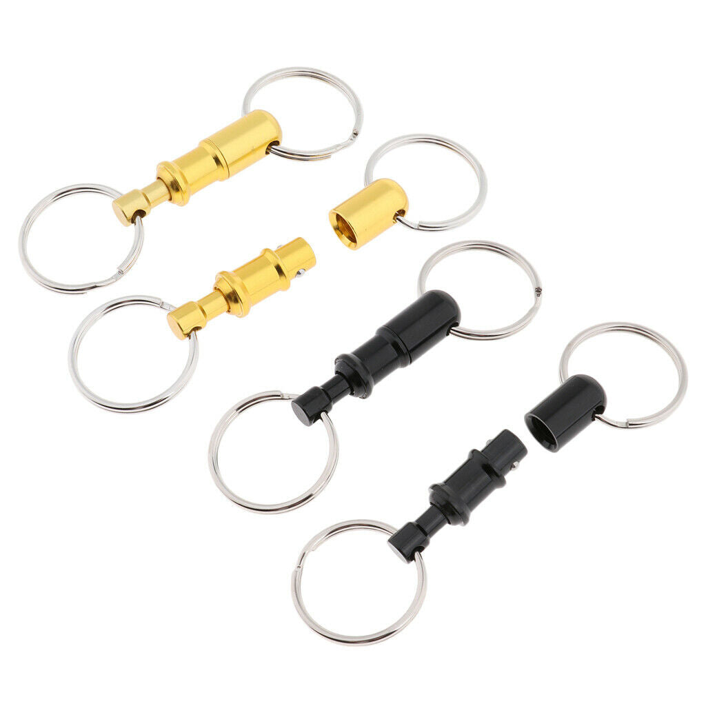 4x Quick Release Keychain Double Rings Convenient Handy Outdoor Travel