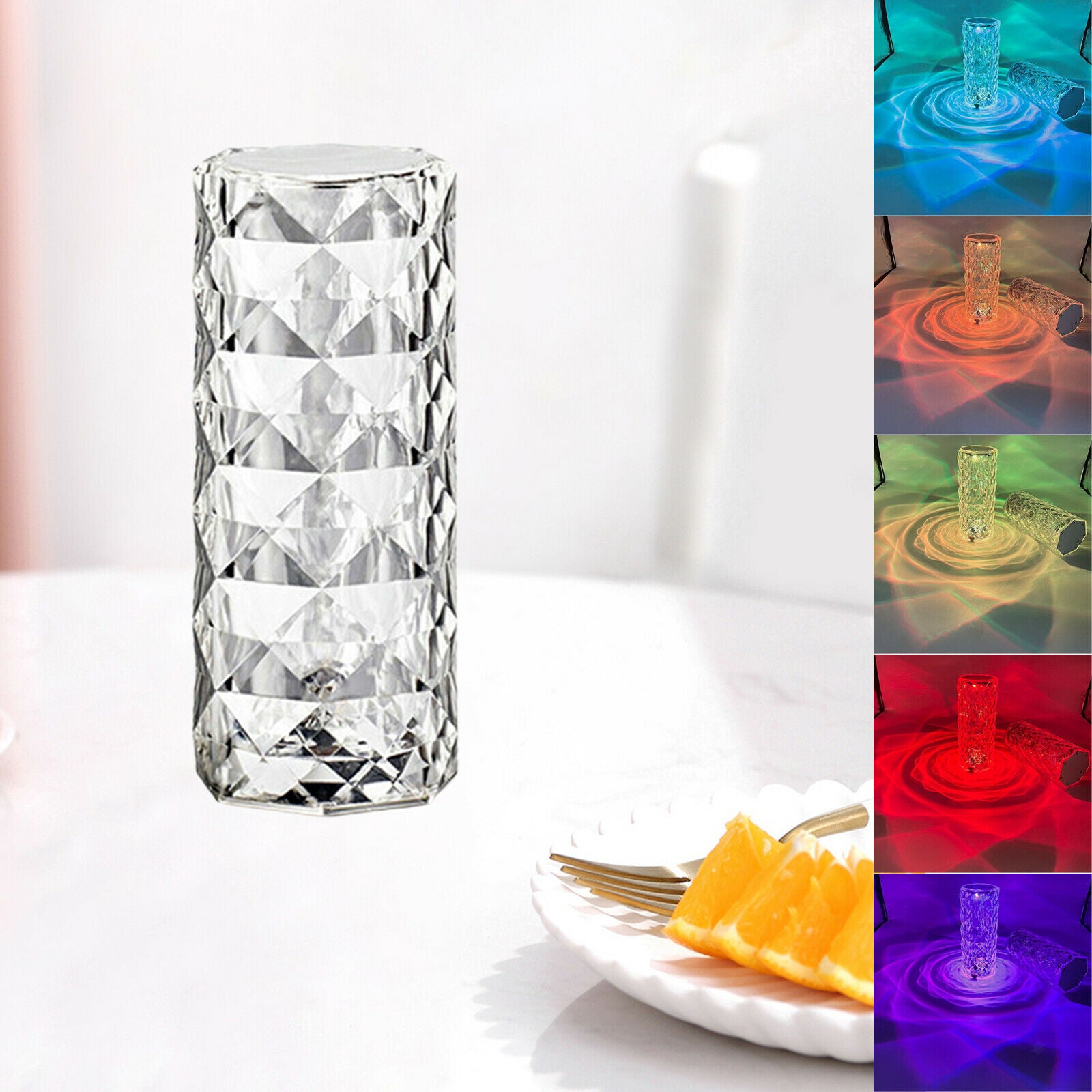 Metal Crystal Table Lamp Decorative Desk Light for Living Room Decorative