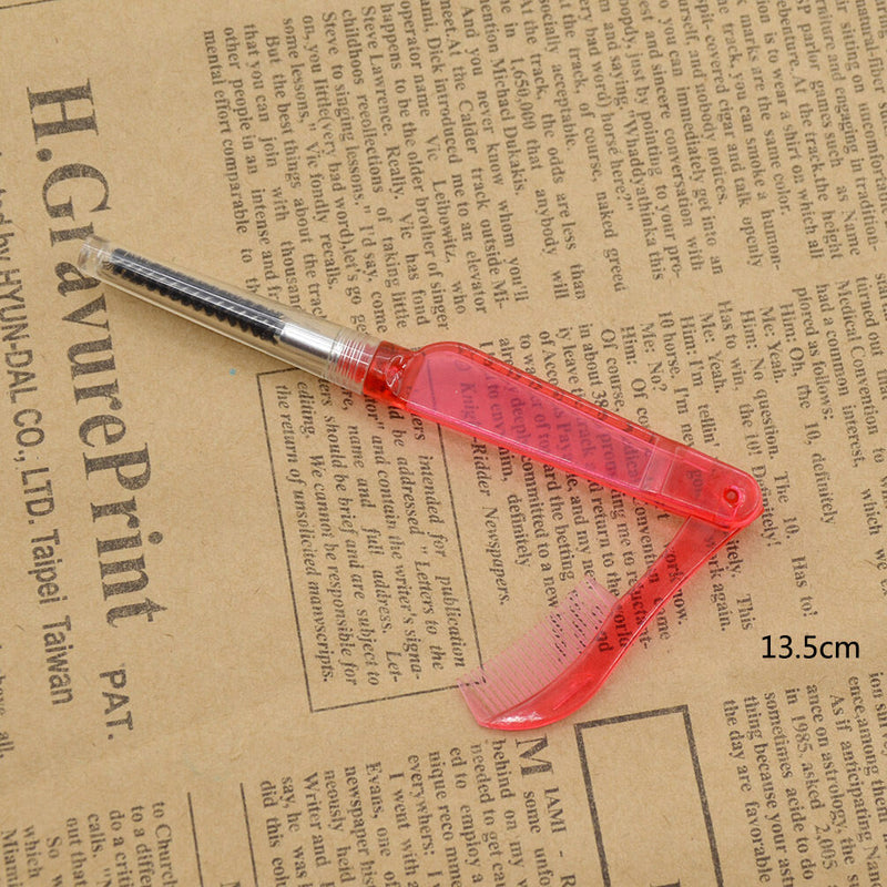 Portable Folding Eyelash Brush Mascara Wands Eyebrow Comb Makeup Tool Random 1pc