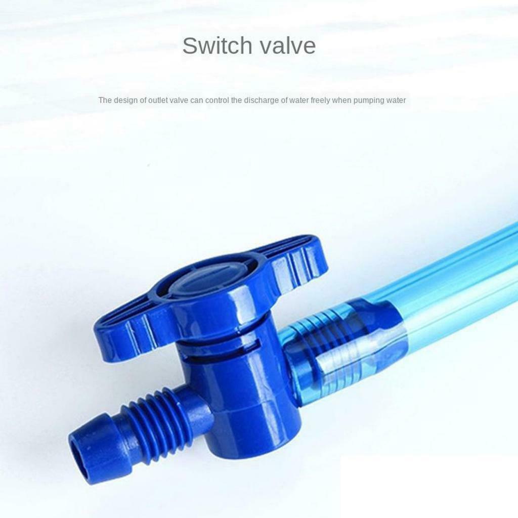Blue Fish Tank Gravel Sand Cleaner Long Nozzle Water Changer Flow Controller
