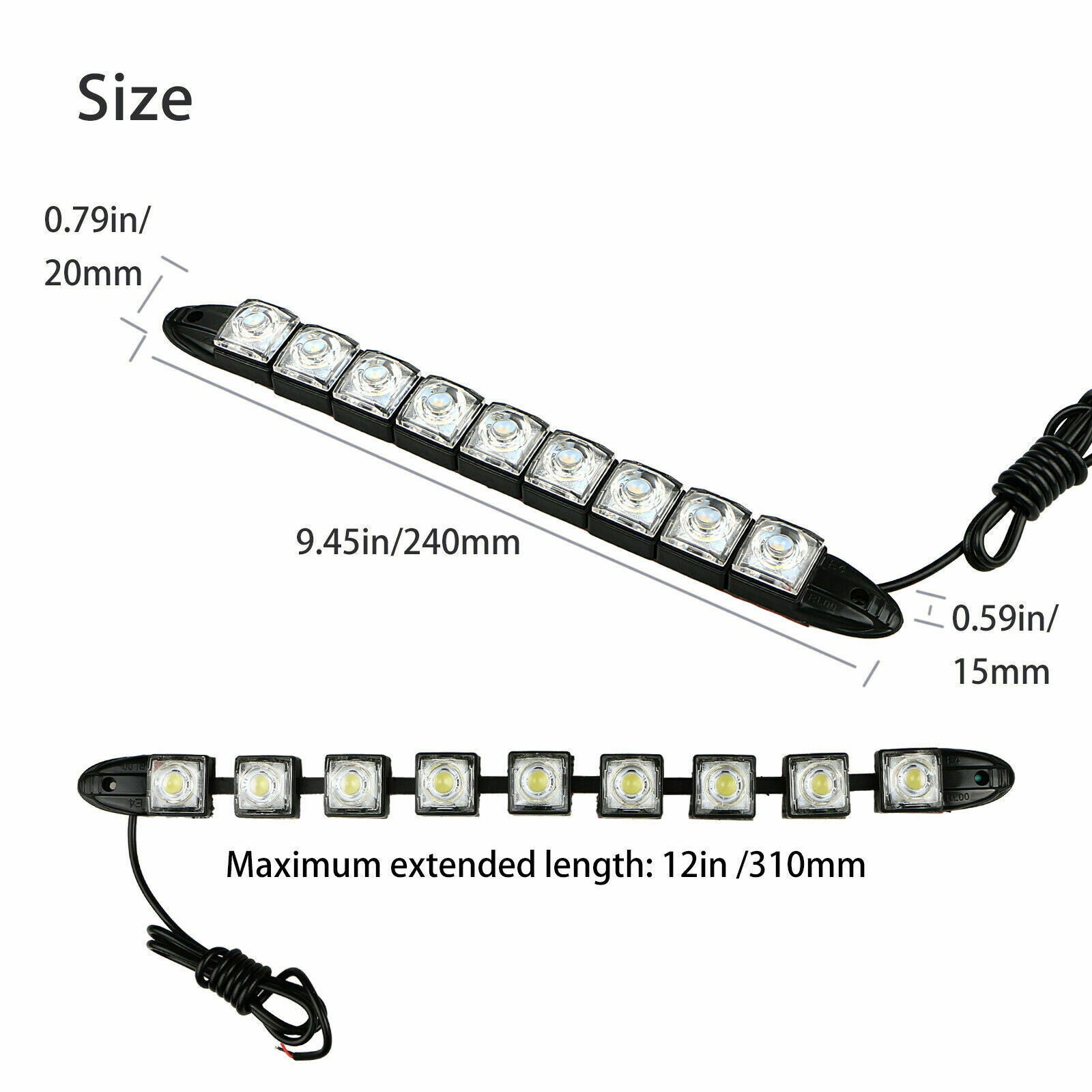 2PCS Navigation 9 Led Marine Bow Boat 12V Yacht Pontoon Bright Lights Red Green