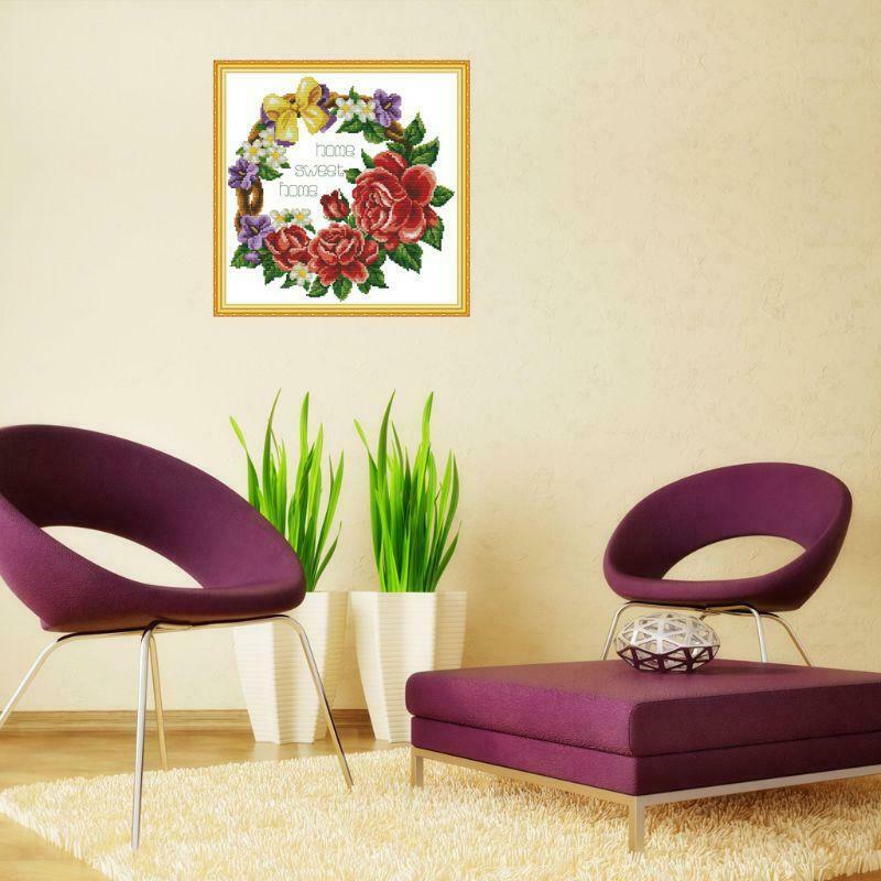 Home Sweet Home DIY Handmade Needlework Counted 14CT Printed Cross Stitch Kit