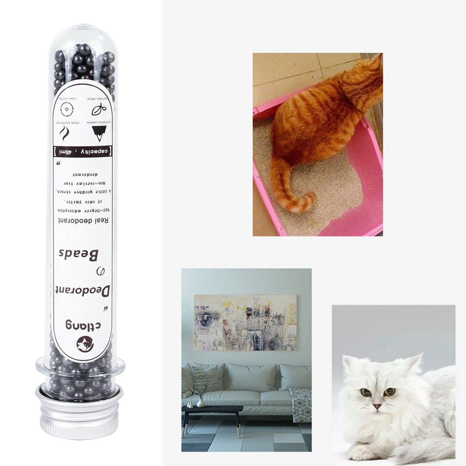 45ML Pets Cats Litter Deodorizing Beads Deodorant Freshing Cat Excrement,