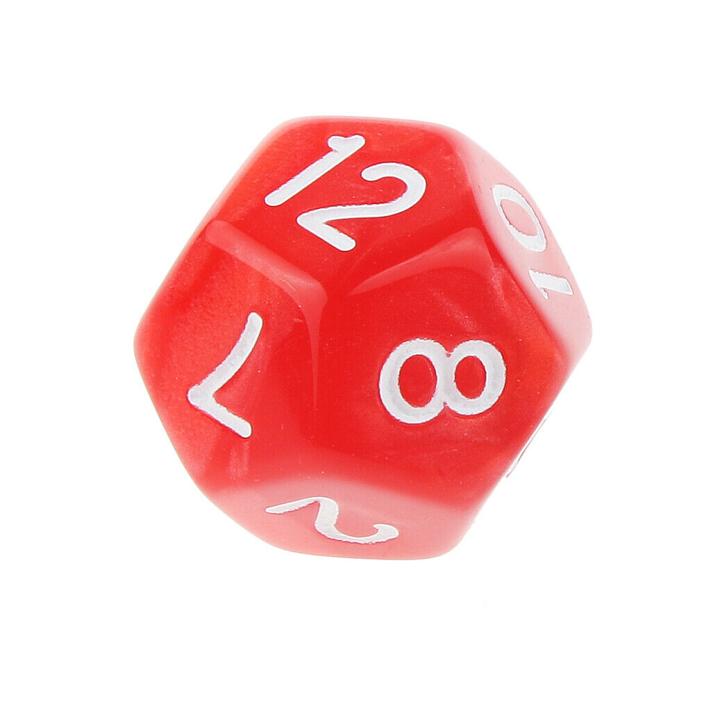 10 Pack of Twelve Sided Dice D12 Playing D&D RPG Party Games Dices Red
