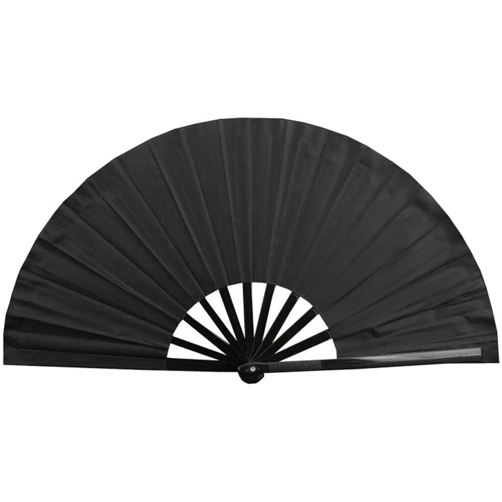 4Pcs Large Folding Fan Kung Fu Black Folding Hand Fan Performance Party