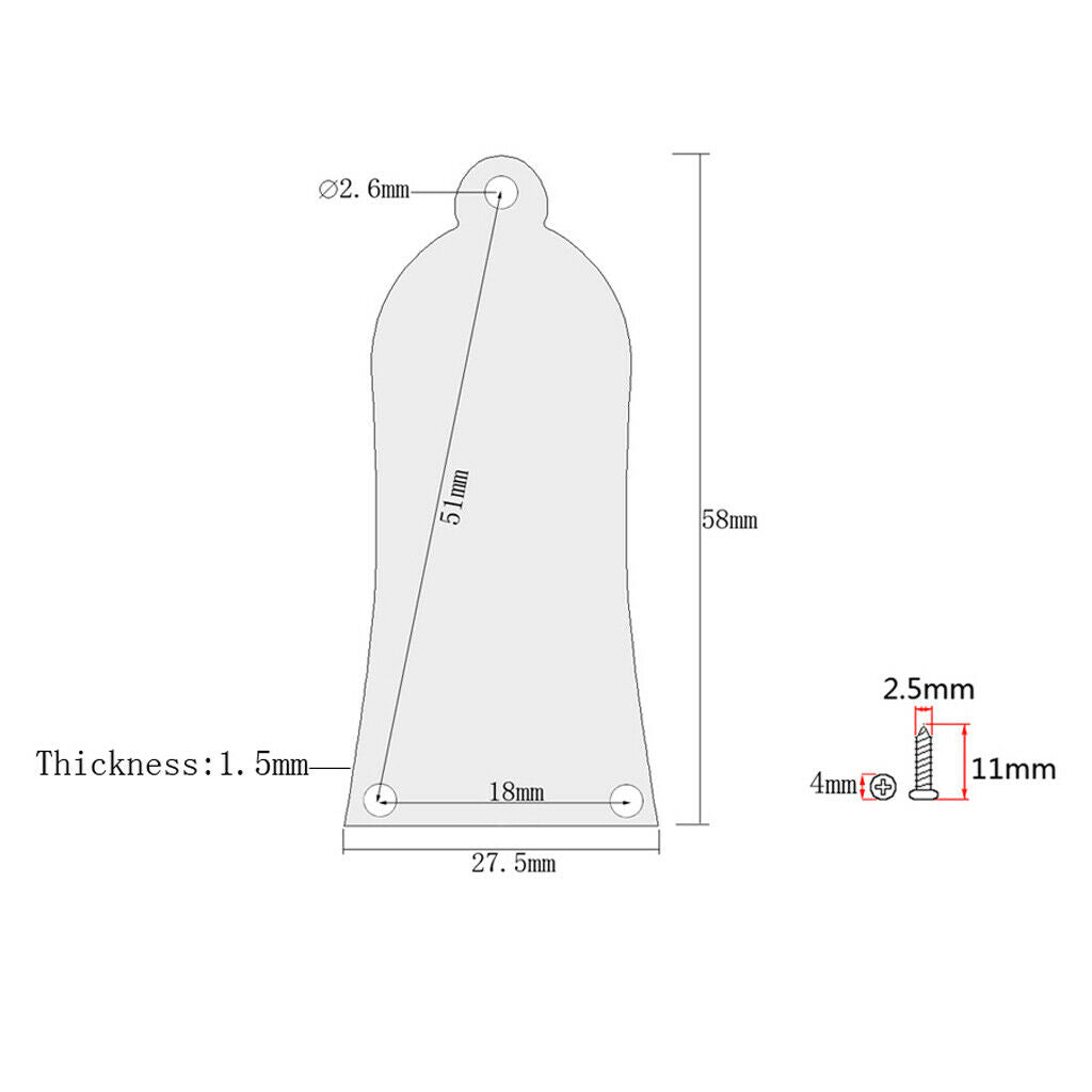 Alloy DIY Truss Rod Cover Plate Bell Shape with Screw for Guitars Parts