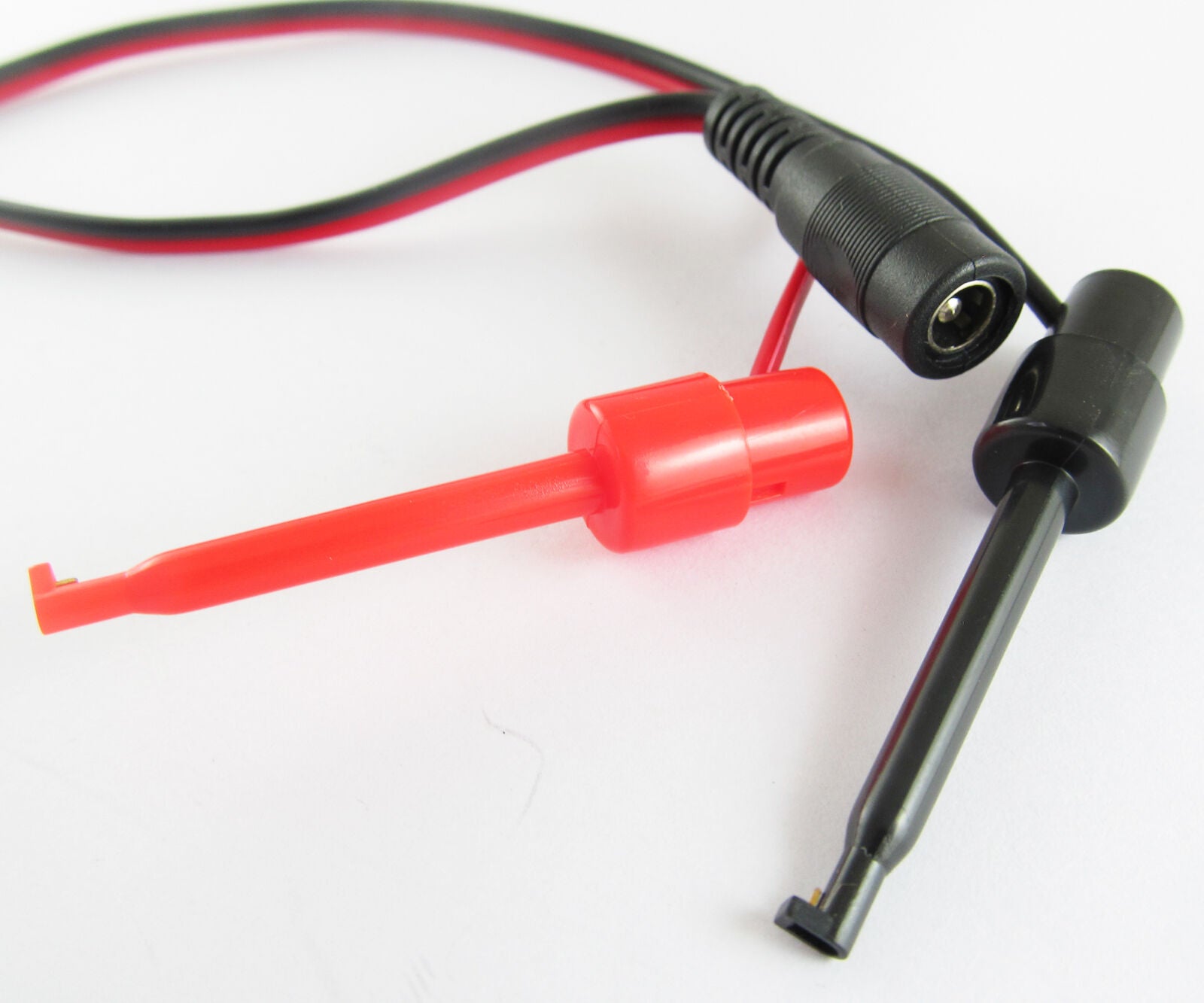 10set Large Round Test Hook to 2.1x5.5mm 2.1mm DC Female DC Power Cable 30cm/1Ft