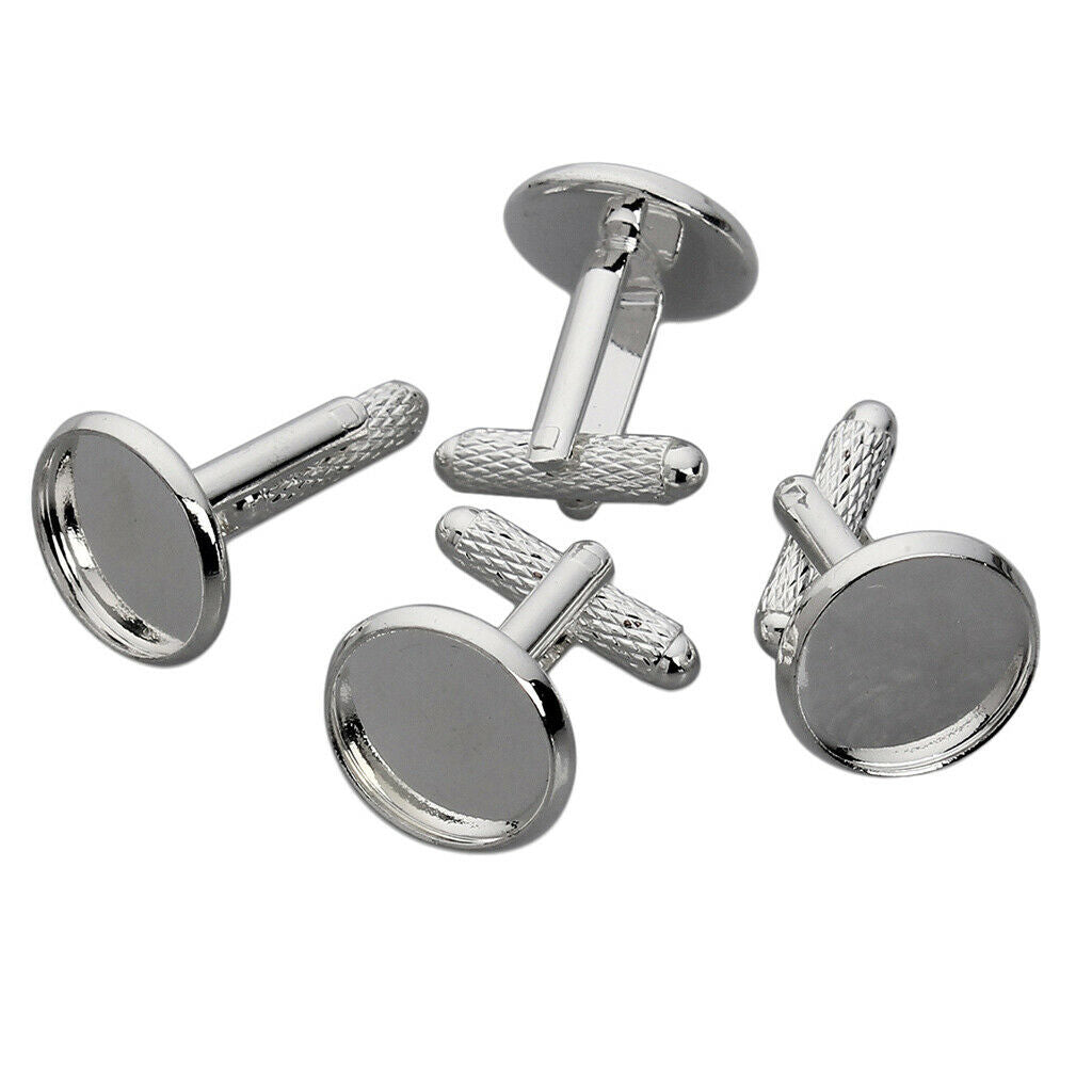 10pcs Blank Round Cuff Link Setting Base Pad Cuff Links Jewelry Findings DIY