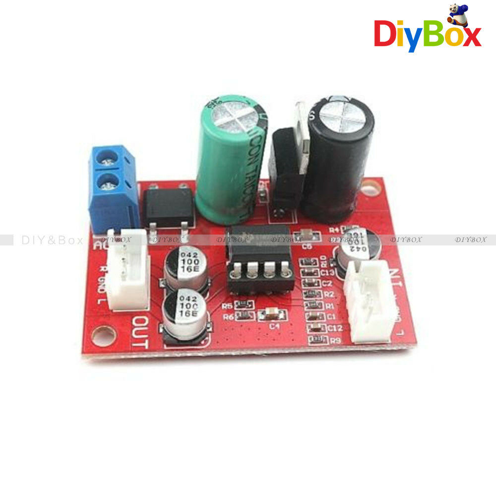 NE5532 Dynamic Microphone Stereo Preamp Amplifier Board DIY DC9-24V AC8-16V