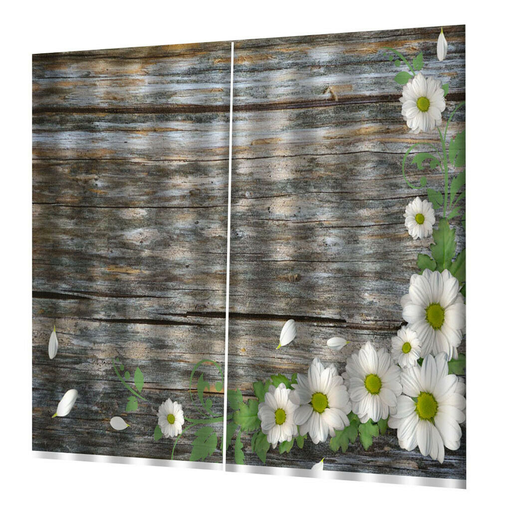 Curtain Panels Pair Waterproof Drapes Home Living Rome Bedroom Decor 55"x39"