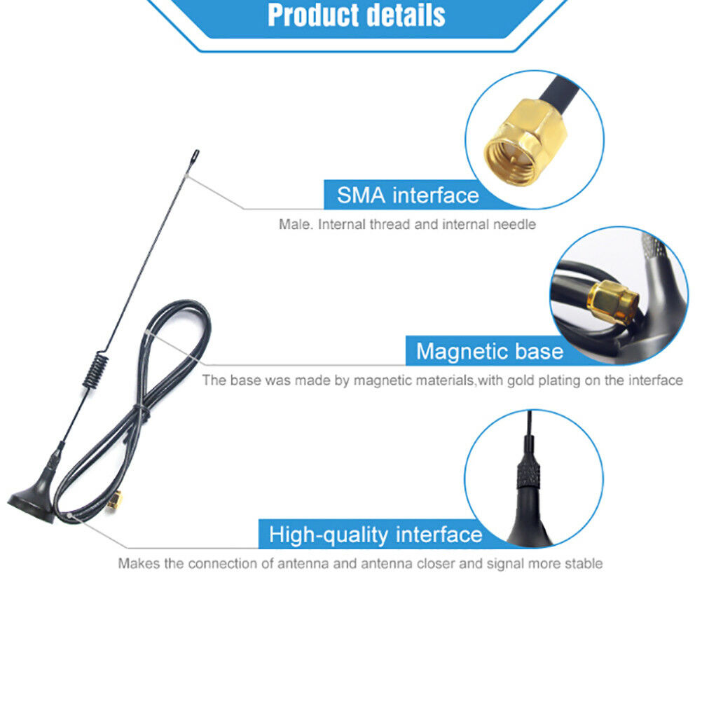 1PC black gsm gprs small suction cup antenna cable 3 m rg174 magnetic bas.l8