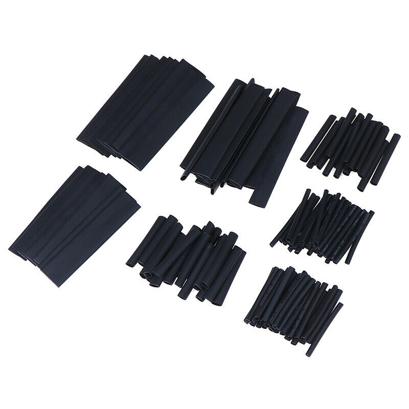 127pcs 7 Sizes 2:1 Electronic Heat Shrink Tubing Tube Sleeve Wrap Wire BlaC WF