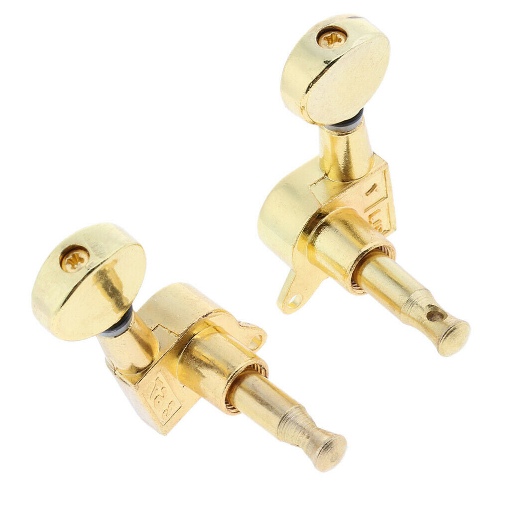 2sets Guitar String Tuning Pegs Machine Heads Tuners 3L 3R Chrome+Golden