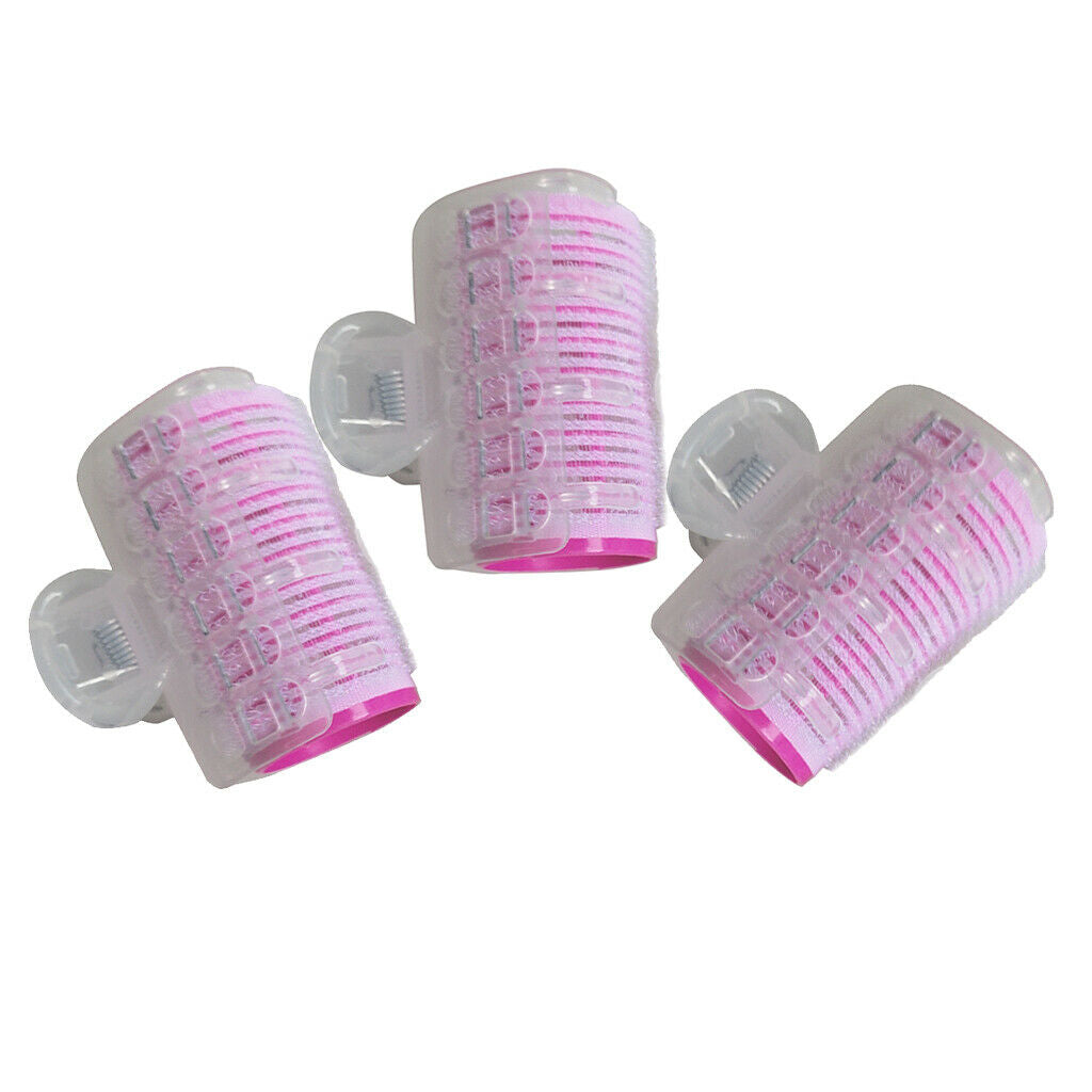 Magic Rollers Cling Stick Hair Curler Curls Wave Styling Salon Tool Pink