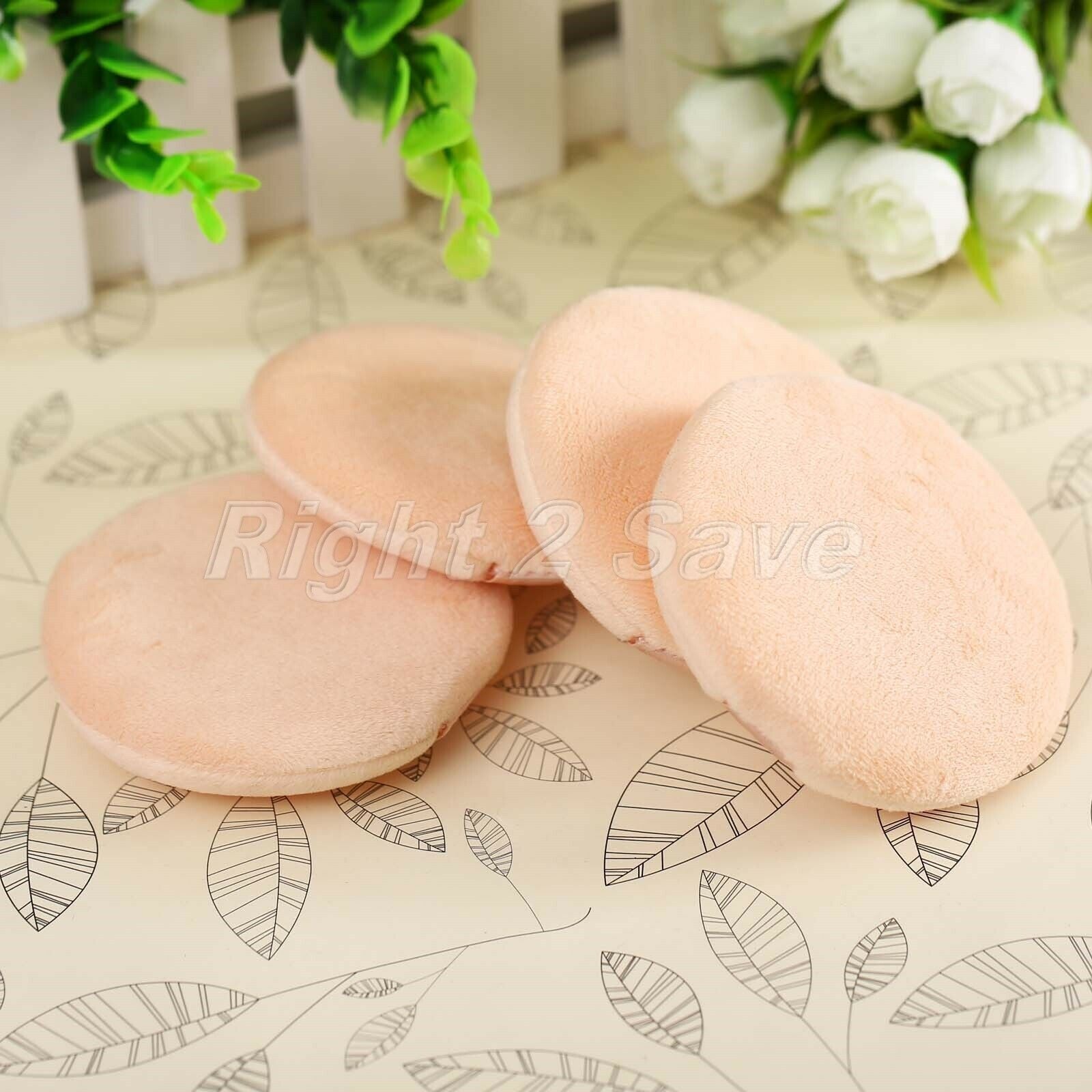 4Pcs Large Cosmetic Powder Polish Face Facial Pad Makeup Beauty Puff by Ribbon