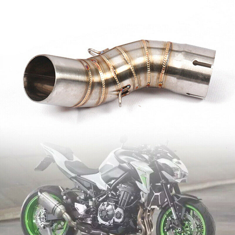 Motorcycle Exhaust Pipe Tube Stainless Middle Connector Fit For Kawasaki Z900 18