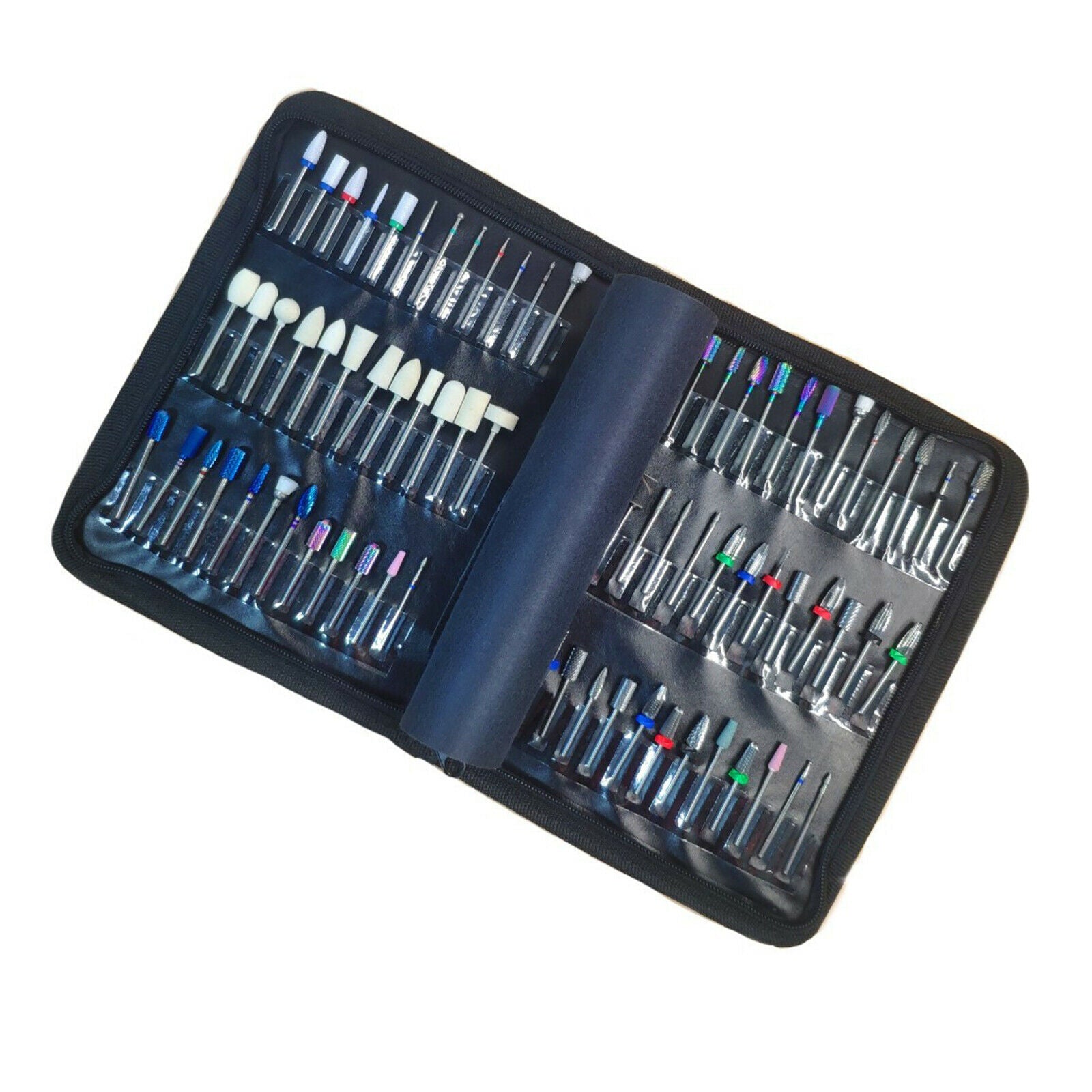 Professional 72 Slots Nail Drill Bits Holder Organizer Storage Container