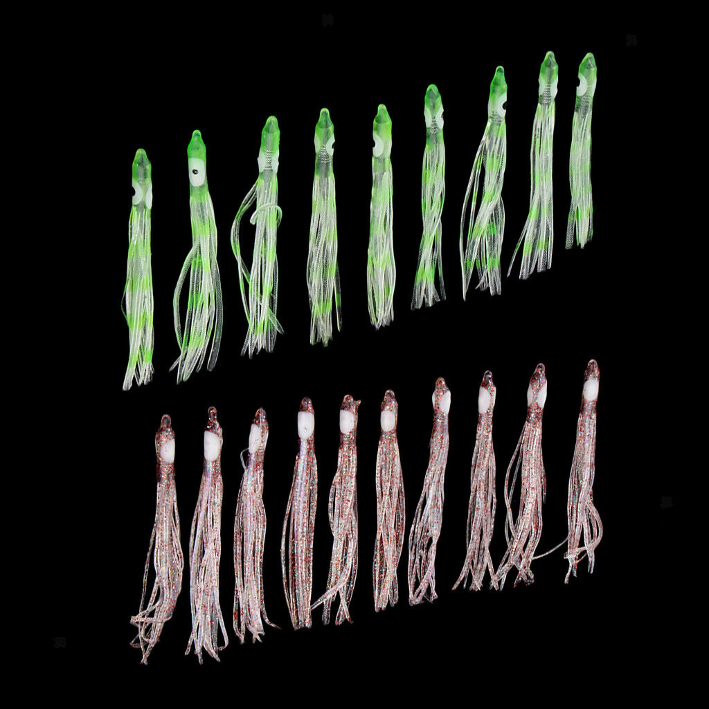 30pcs High Simulation Squid Skirts Lures Saltwater Trolling Fishing Lure