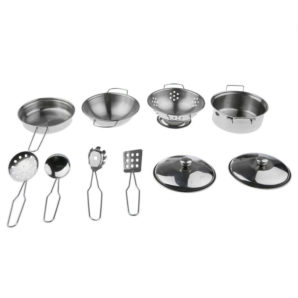 10pcs Simulation Kids Kitchen Cookware Set Children Dolllhouse Toys Age 3+ B
